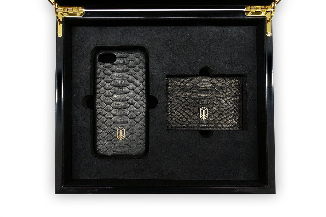 python skin iPhone case with a matching 